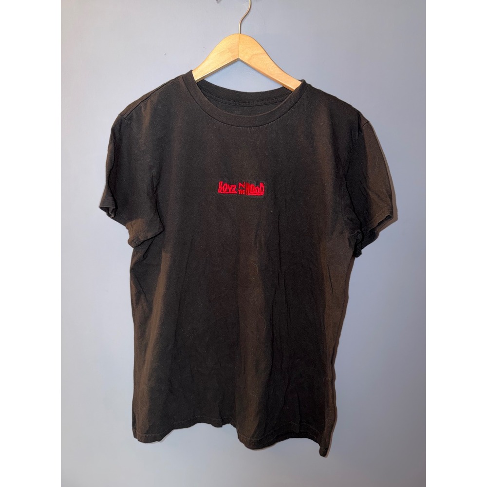 Boyz‎ N The Hood Embroidered Logo Black Cotton T-Shirt Mens Large Short Sleeve